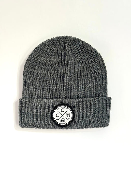 Winter Hat - Ribbed Knit in Charcoal